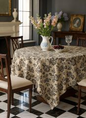 Vintage Garden Black Rose Tablecloth