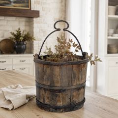 Vintage Hand Carved Well Bucket