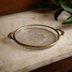 Vintage Inspired Handled Glass Vanity Tray