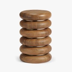 Warm Oak Stacked Circles Side Table | SHIPS FREE