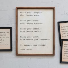 Watch Your Thoughts Wood Framed Wall Art