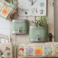 Water Spigot Metal Planter Set of 2