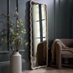 Wavy White Framed Full Length Mirror