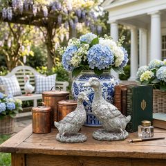 Weathered Garden Duck Figure Set of 2