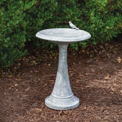 Weathered Metal Garden Birdbath