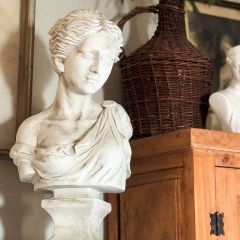 Weathered Woman Bust Statue