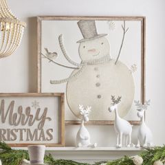 Whimsical Snowman Wood and Metal Wall Art