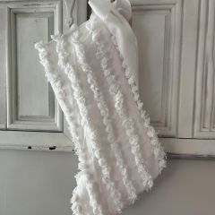White Chic Chenille Christmas Stocking
