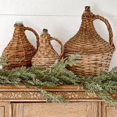 Wicker Covered Vintage Wine Bottle