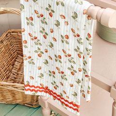 Wild Strawberry Print Kitchen Towel