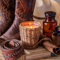 Willow Wrapped Glass Jar Candle Collection Cowboy