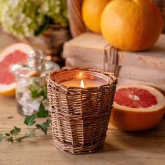 Willow Wrapped Glass Jar Candle Collection Grapefruit and Gardenia