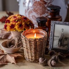 Willow Wrapped Glass Jar Candle Collection Nostalgic Fall