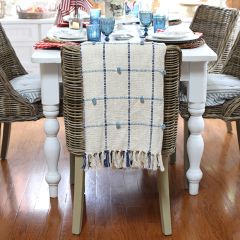 Windowpane Knotted Fringe Throw Blanket