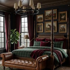 Windowpane Plaid Green Bedding Set