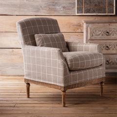 Windowpane Upholstered Arm Chair