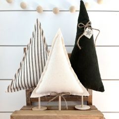 Winter Fabric Tabletop Tree Set of 3