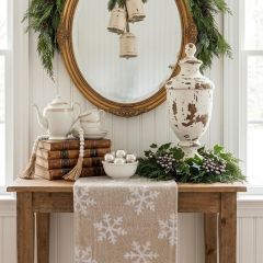 Winter Flurries Woven Jacquard Table Runner