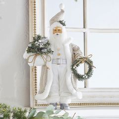 Winter Santa With Bag and Wreath 18 Inch
