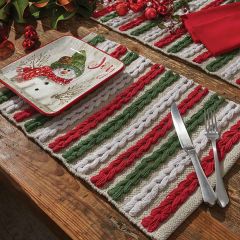 Winter Scarf Textured Placemat Set of 4