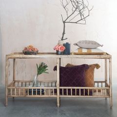 Wood Console Table with Shelf