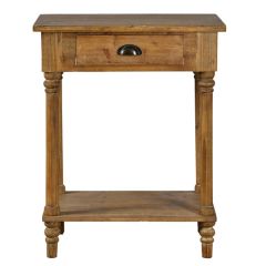 Wood End Table With Drawer