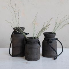 Wood Jug With Rope Handle