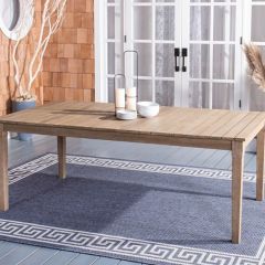 Wood Slat Outdoor Dining Table