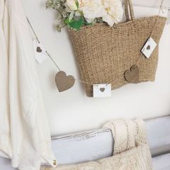 Wooden Espresso Hearts and Letters Garland