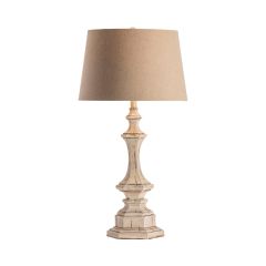 Wooden Farmhouse Column Table Lamp