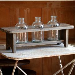 Wooden Flower Stand With 3 Bottle Vases
