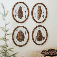 Woodland Pinecone Study Framed Wall Art Set of 4