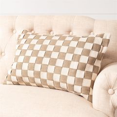 Woven Checkered Lumbar Pillow