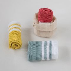 Woven Farmhouse Striped Dish Cloth Set of 3
