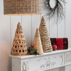 Woven Hyacinth Cone Tree Set of 3