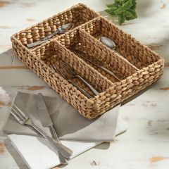 Woven Hyacinth Silverware Organizer