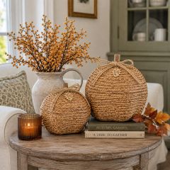Woven Nesting Pumpkin Basket Set of 2