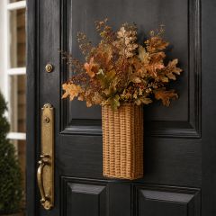 Woven Rattan Basket Wall Vase