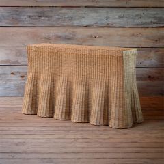 Woven Rattan Skirted Console Table