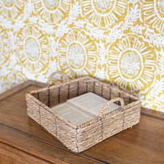 Woven Seagrass Farmhouse Basket Tray