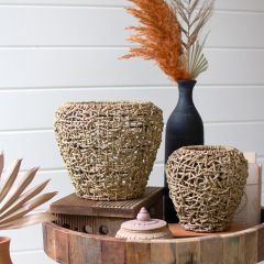 Woven Seagrass Planter Set of 3