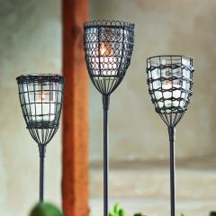 Woven Wire Votive Garden Stake Set of 3