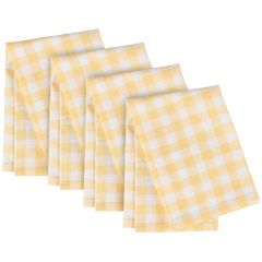 Yellow Gingham Cloth Napkins Set of 3