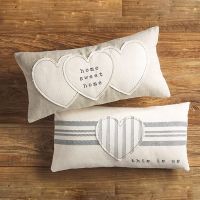 Heart Applique Farmhouse Accent Pillow Set of 2