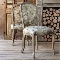 Ivy Print Oak Dining Chair Set of 2