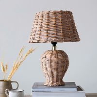 Natural Rattan Table Lamp Set of 2