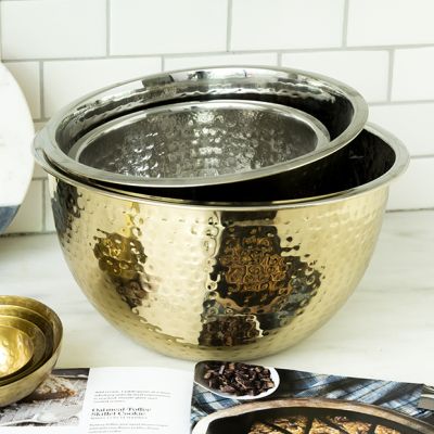 Gold Finished Stainless Steel Bowl Set of 3