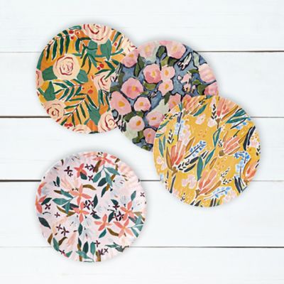Floral Pattern Plate Collection Set of 4