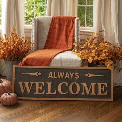 Always Welcome Wood Wall Sign