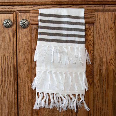 Simple Stripes Fringe Trim Tea Towel Set of 3